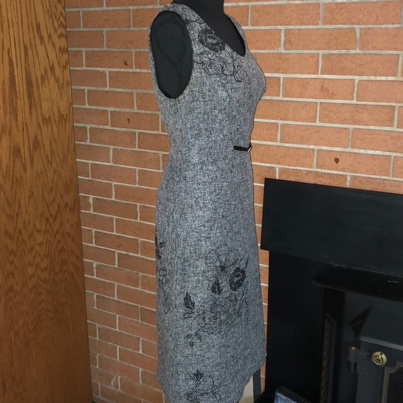 🖤SANGRIA🖤TWEED PRINTED FLORAL SHEATH DRESS🖤 - Picture 3 of 8